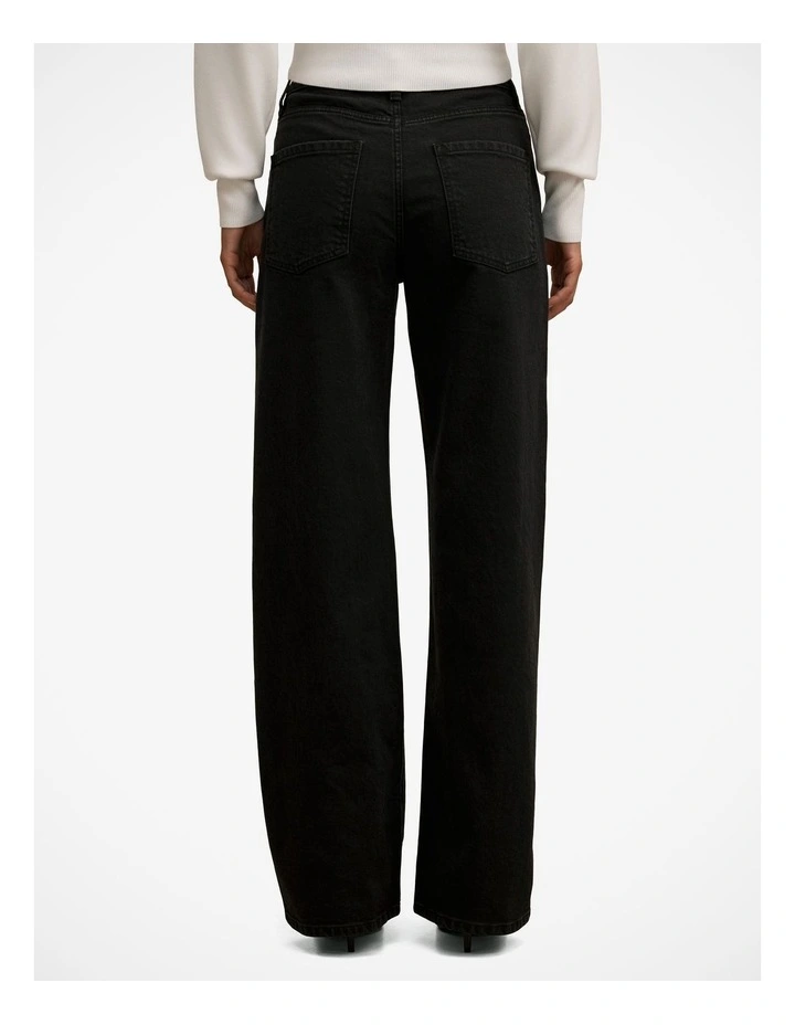 Nicki Mid Rise Straight Jeans in Black image 2