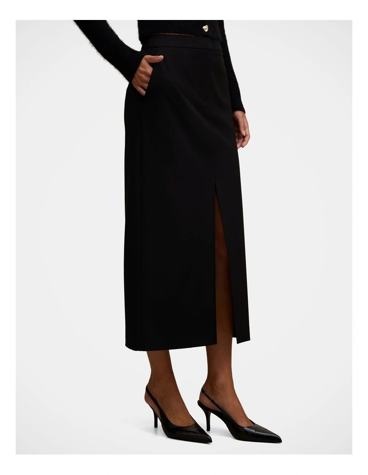 Rebecca Column Skirt in Black image 3