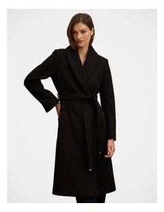 Clarissa Wrap Coat in Black