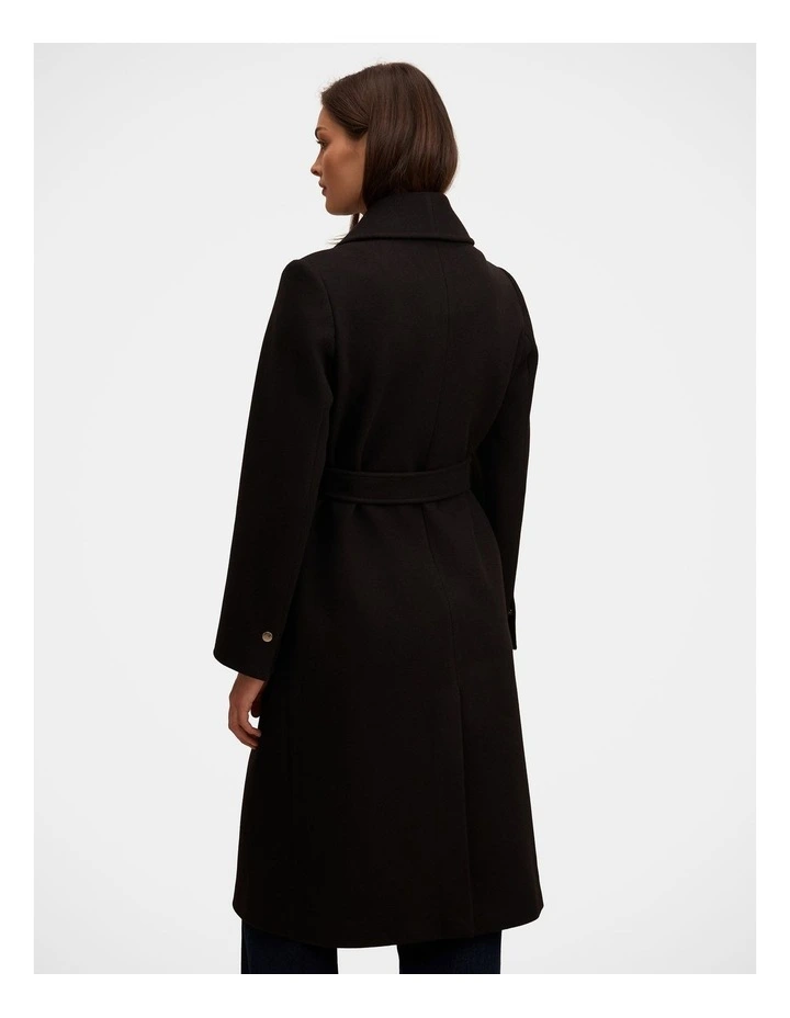 Clarissa Wrap Coat in Black image 2