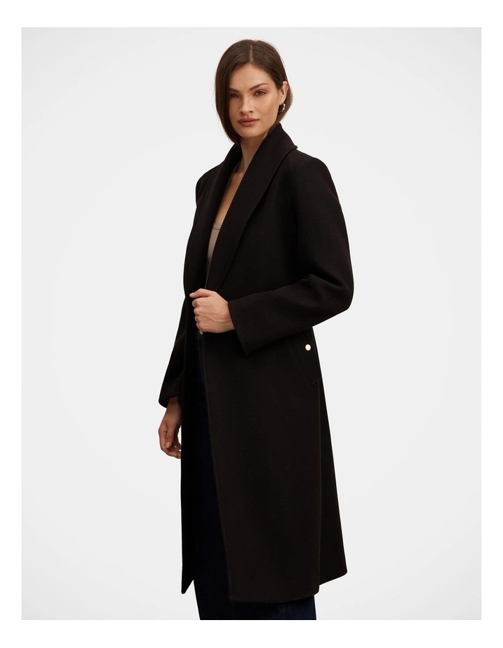 Clarissa Wrap Coat in Black image 3