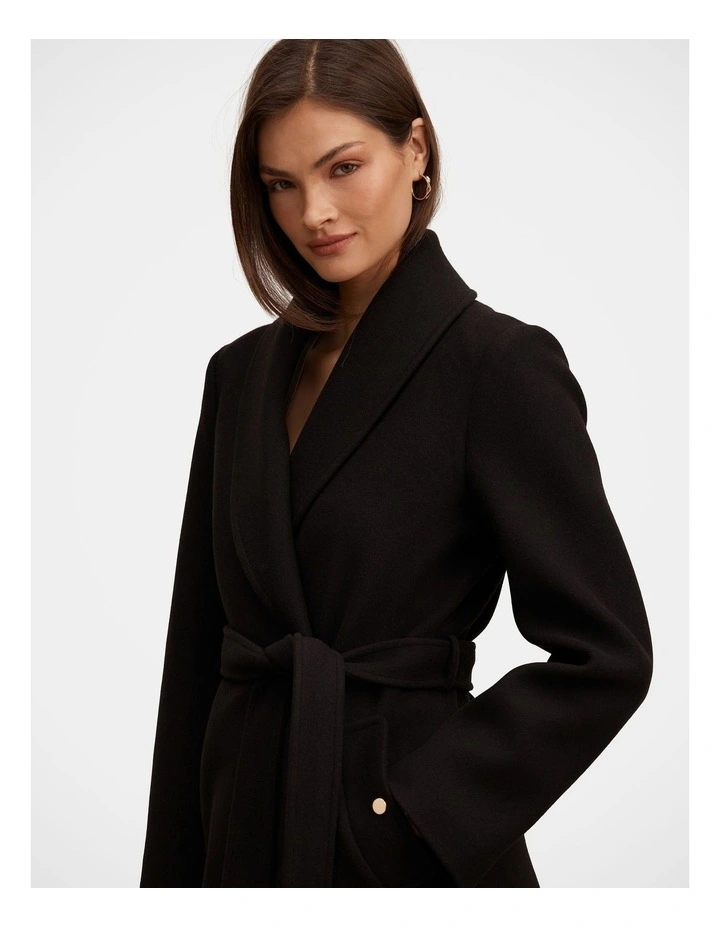 Clarissa Wrap Coat in Black image 4