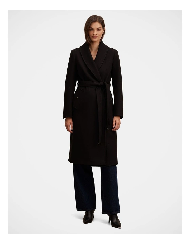 Clarissa Wrap Coat in Black image 5