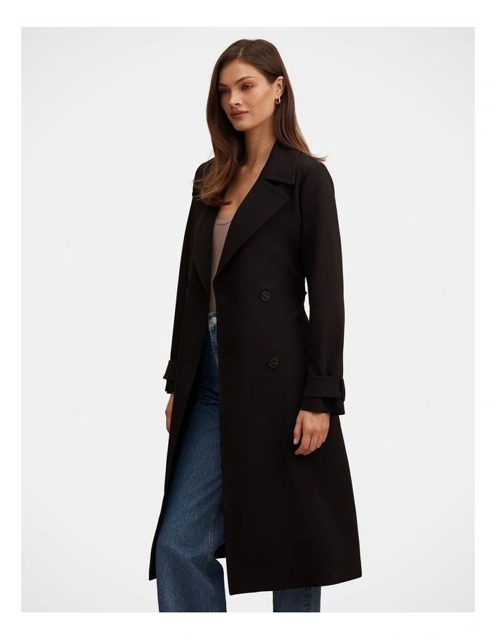 Lilah Trench Coat in Black image 3