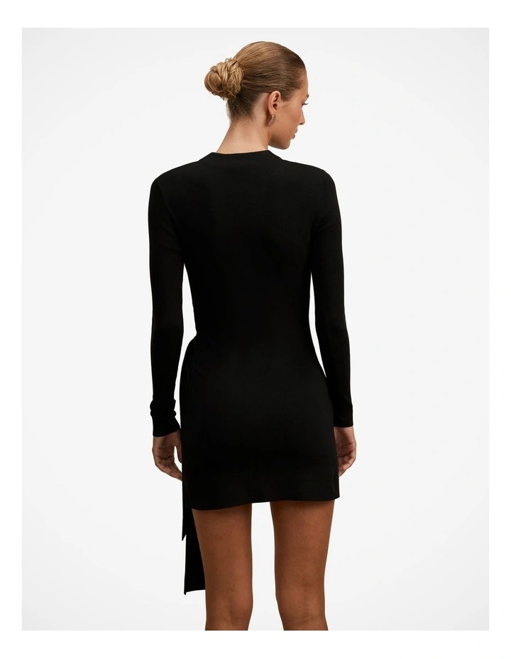 Margot Tie Waist Mini Dress in Black image 2