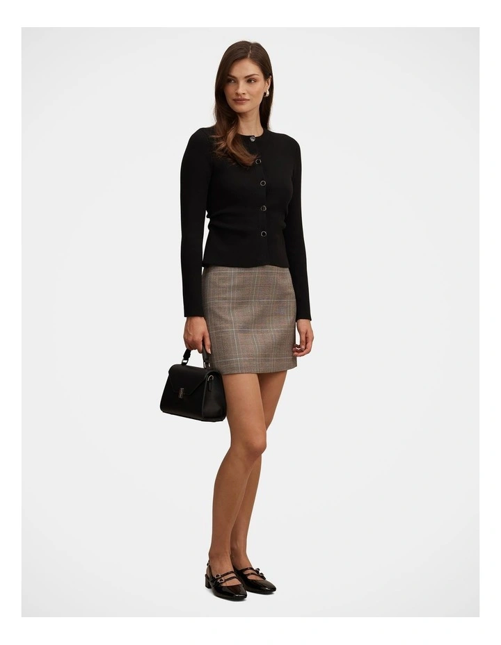 Valencia Structured Knitted Cardigan in Black image 5