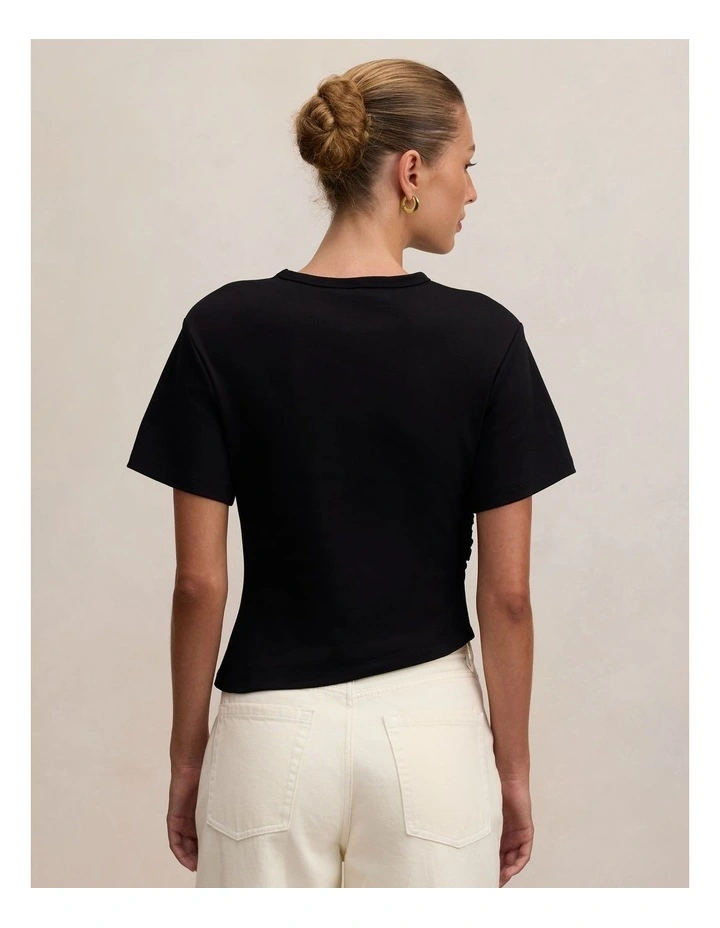 Saskia Boxy T-shirt in Black image 2