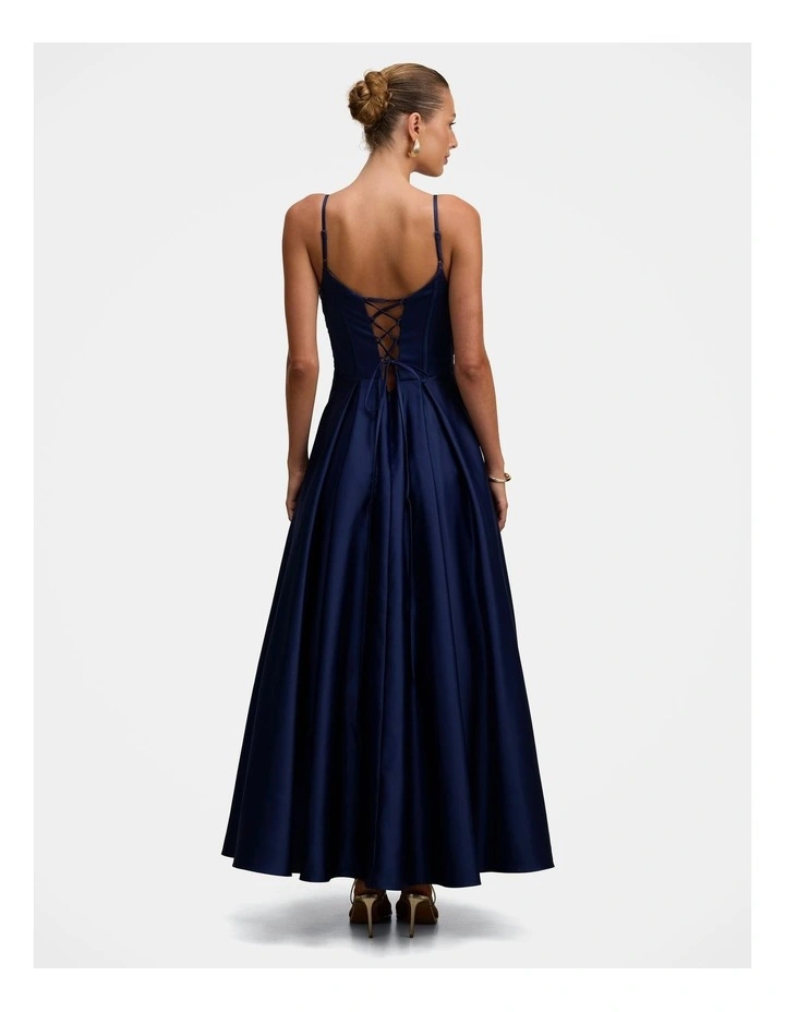 Avaleen Strappy Corset Gown in Blue image 2