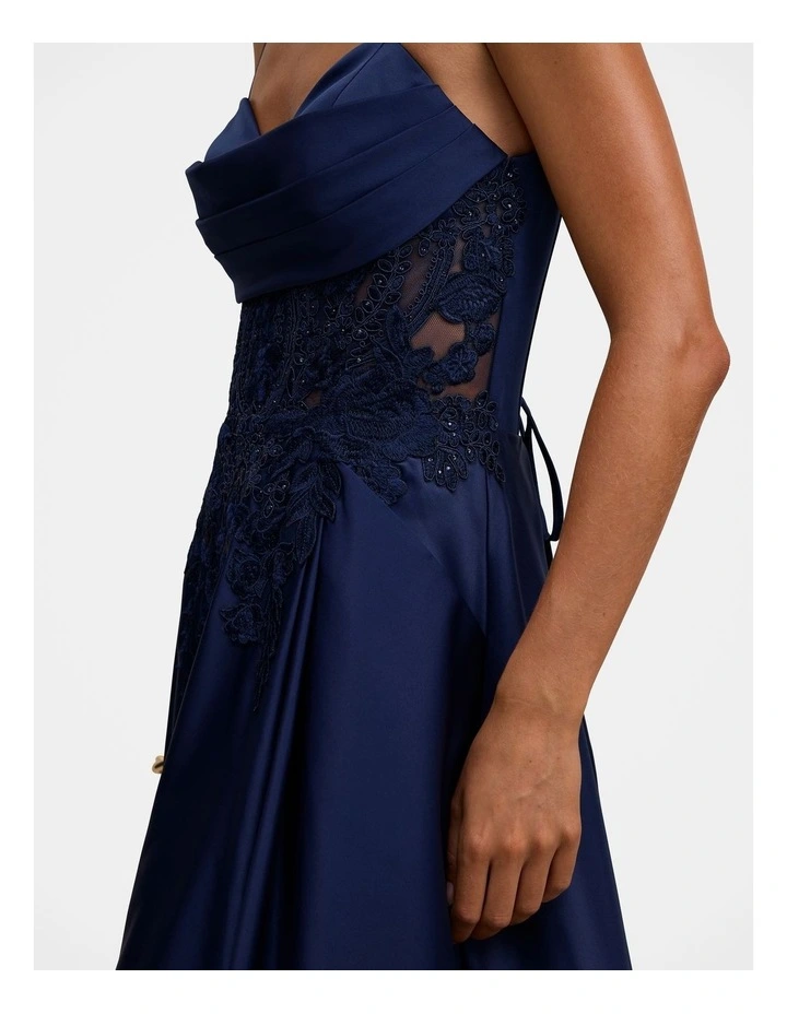 Avaleen Strappy Corset Gown in Blue image 4