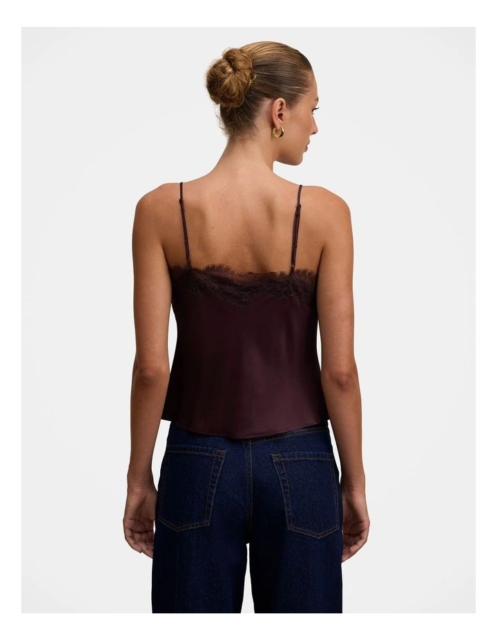 Lyla Lace Cami Top in Brown image 2