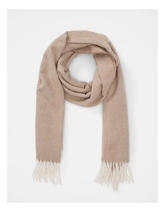 Holly Herringbone Brushed Scarf in Brown