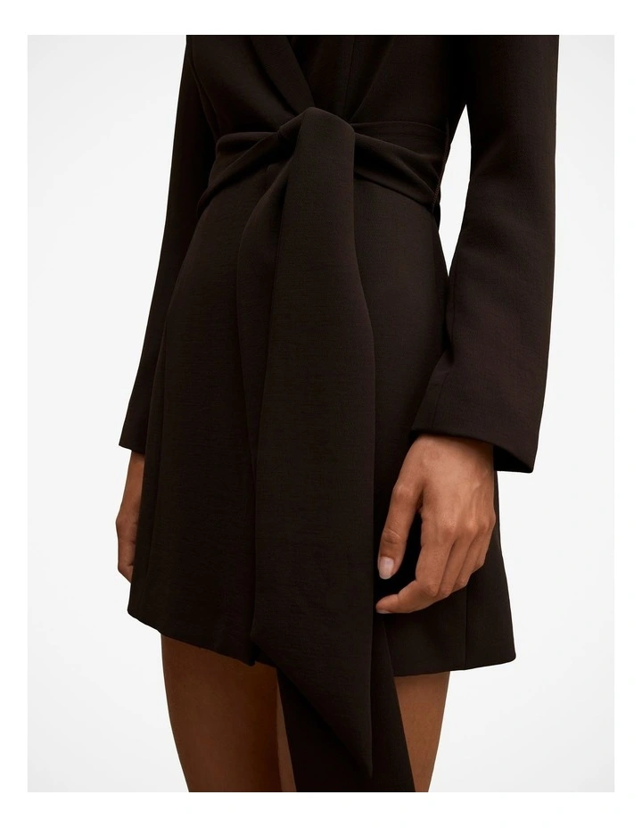 Izzy Belted Blazer Mini Dress in Chocolate image 4