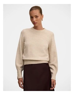 Ellie Cuff Detail Jumper in Cream