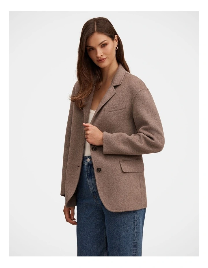 Bella Felled Blazer in Brown image 3