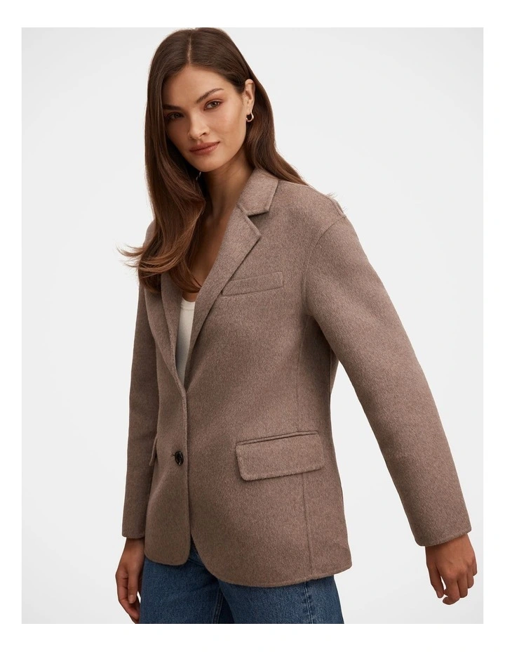 Bella Felled Blazer in Brown image 4