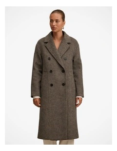 Blair Checked Coat in Brown