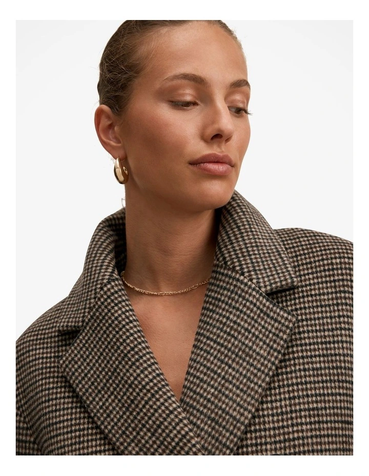 Blair Checked Coat in Brown image 4