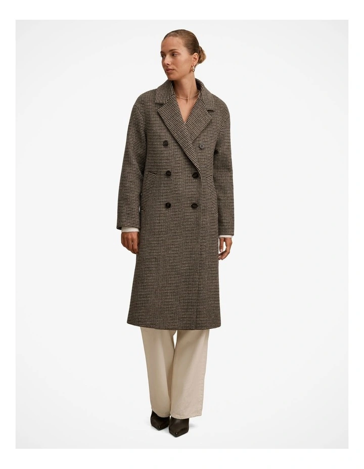 Blair Checked Coat in Brown image 5