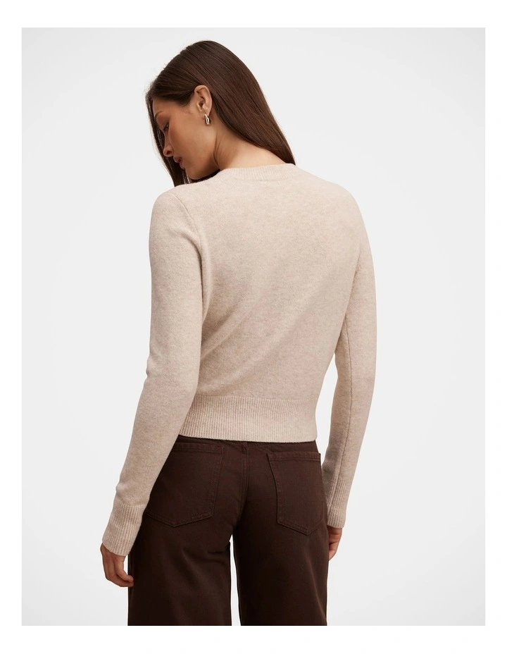 May Crew Neck Cardigan in Cream image 2