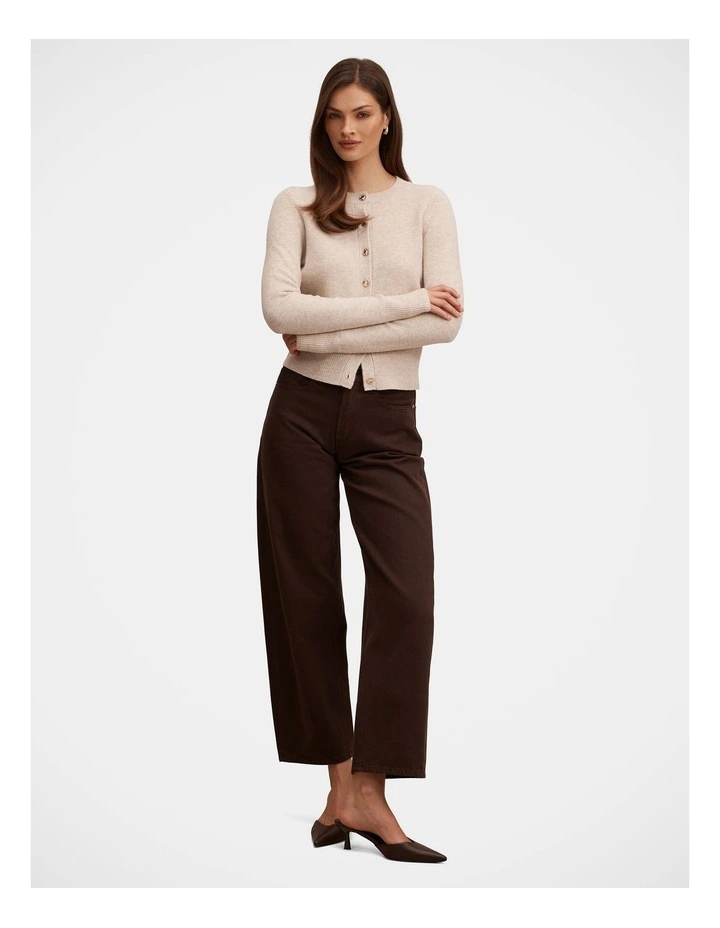 May Crew Neck Cardigan in Cream image 5