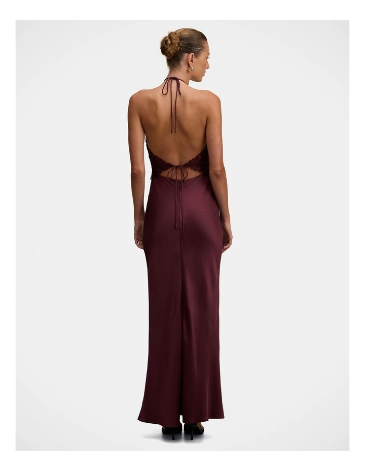Kelli Lace Strappy Satin Maxi Dress in Purple image 2