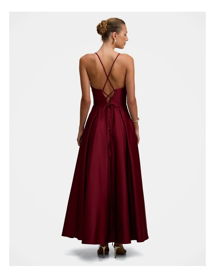Lydia Strappy Gown in Red image 2