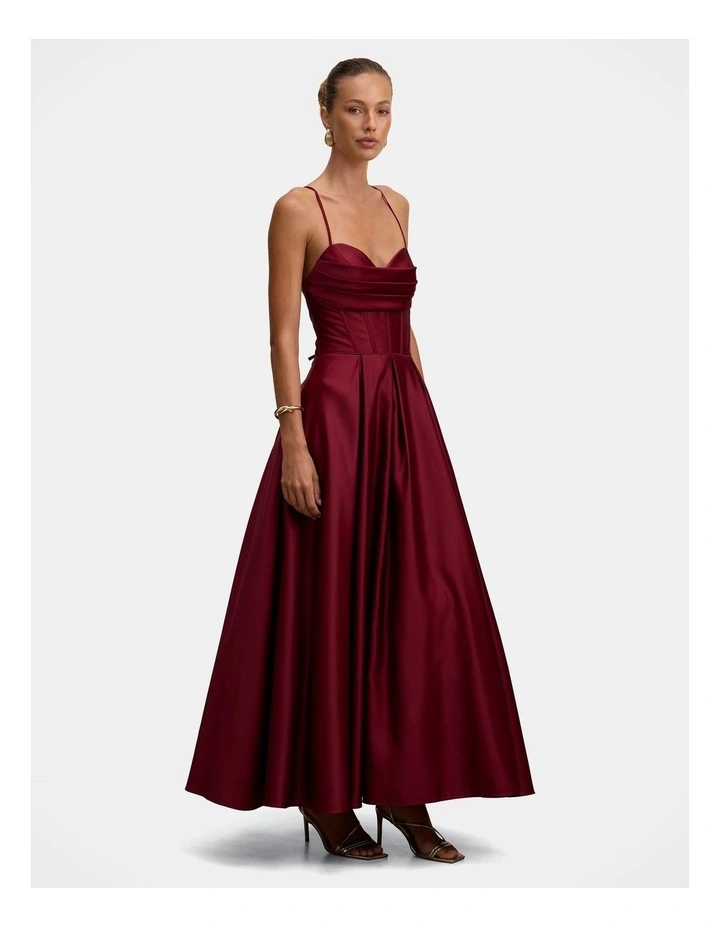 Lydia Strappy Gown in Red image 3