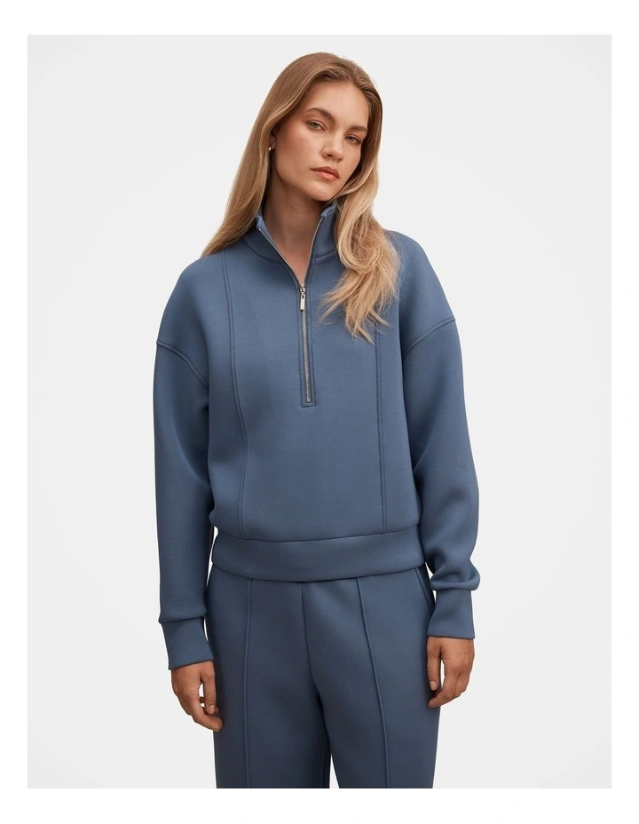 Heidi Seam Detail Lounge Jumper in Blue image 1