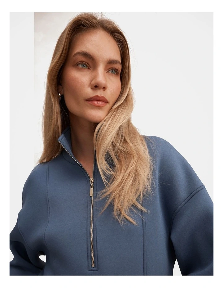 Heidi Seam Detail Lounge Jumper in Blue image 4