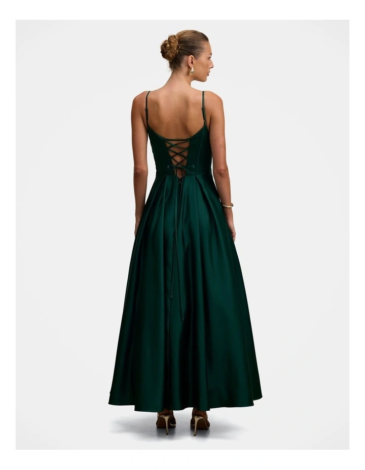 Avaleen Strappy Corset Gown in Green image 2