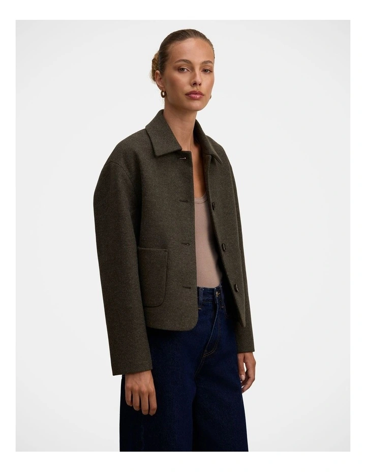 Luna Patch Pocket Jacket in Green image 3