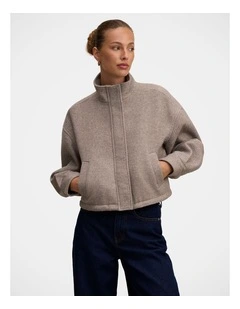 Kira Funnel Neck Jacket in Grey