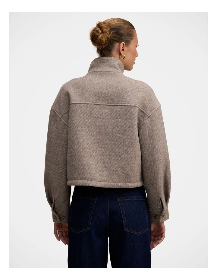 Kira Funnel Neck Jacket in Grey image 2
