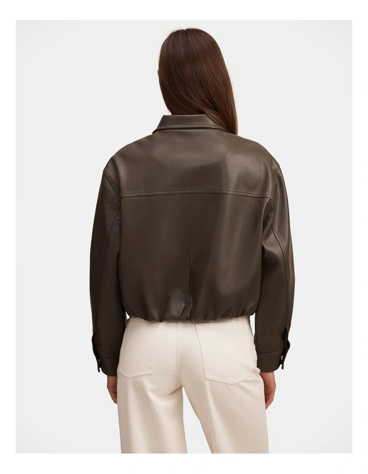 Julia Funnel Neck Jacket in Green image 2