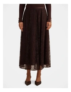 Heather Midi Skirt in Brown