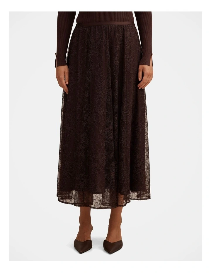 Heather Midi Skirt in Brown image 1