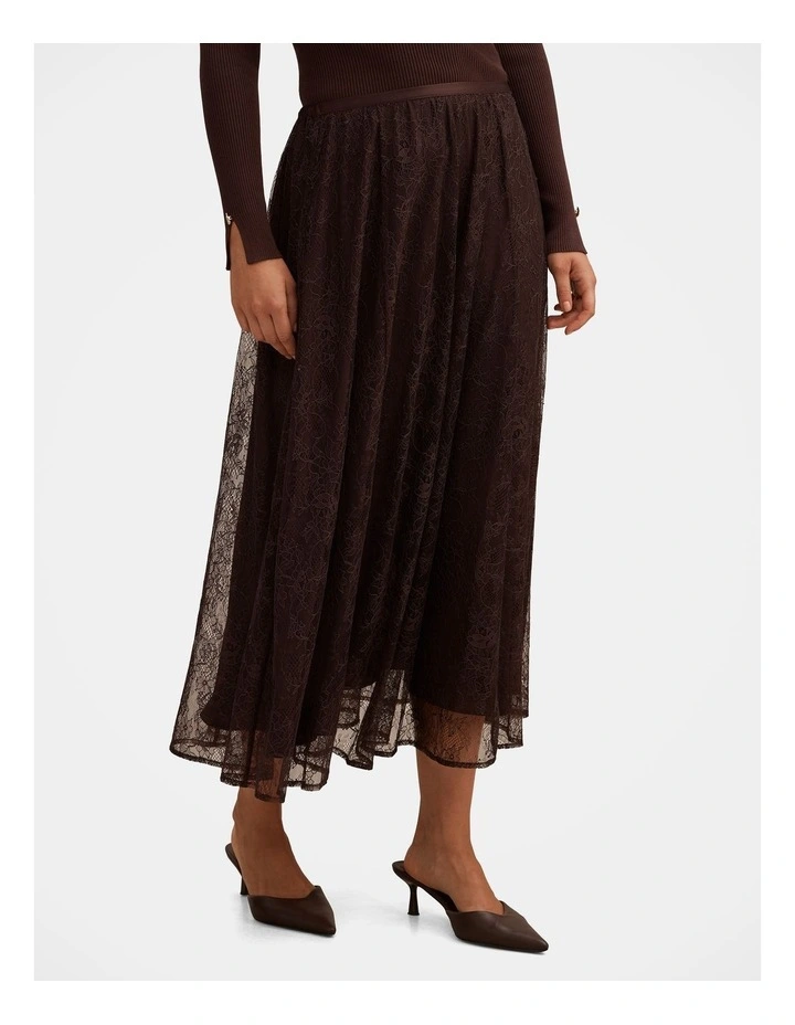 Heather Midi Skirt in Brown image 3