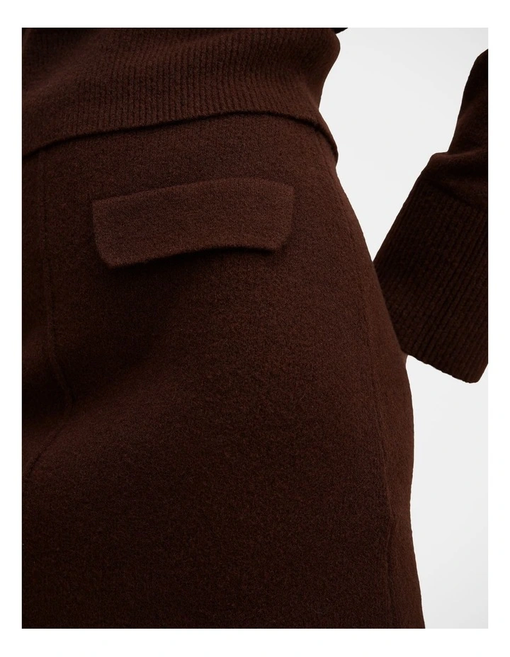 Natalie Knitted Mini Skirt in Chocolate image 4