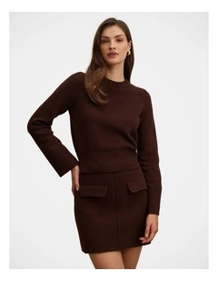 Natalie Knitted Jumper in Chocolate