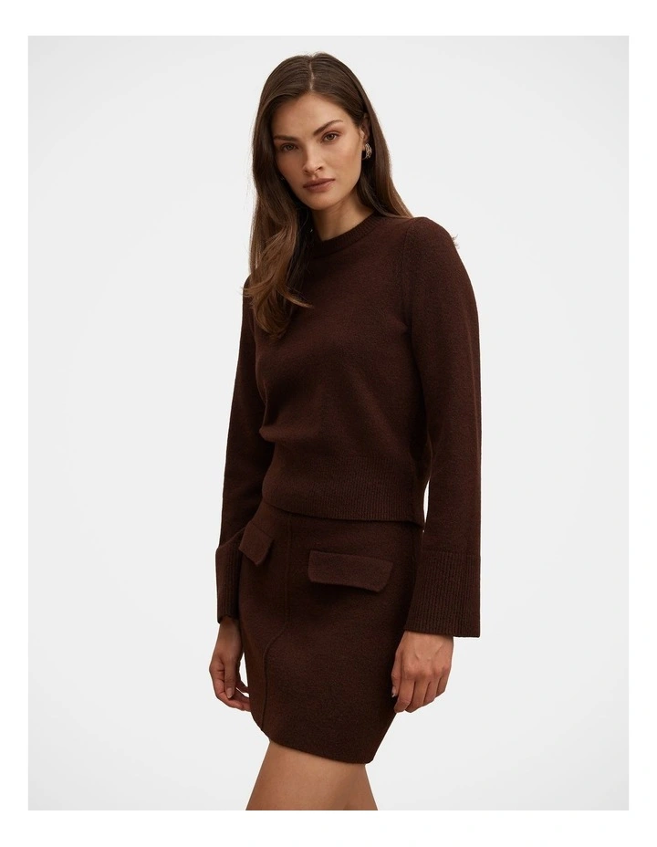 Natalie Knitted Jumper in Chocolate image 3