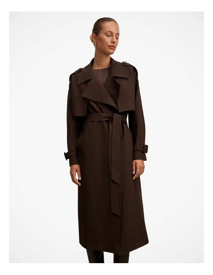 Ivy Belted Trench Coat in Brown image 1