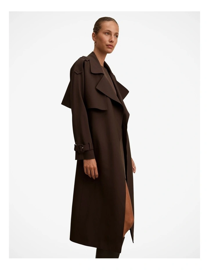 Ivy Belted Trench Coat in Brown image 3
