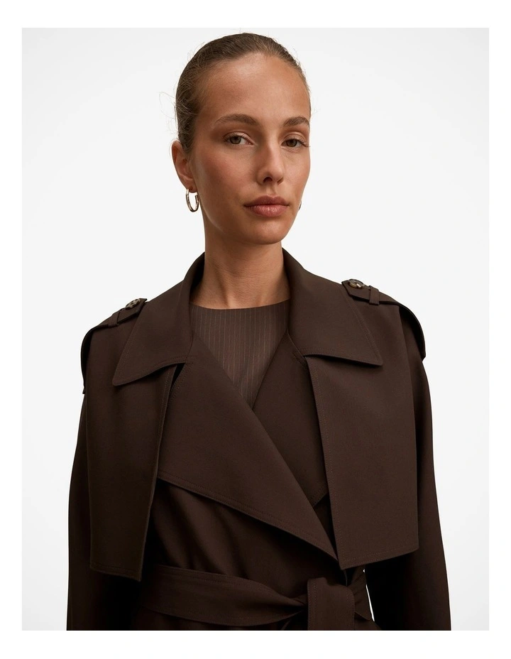 Ivy Belted Trench Coat in Brown image 4