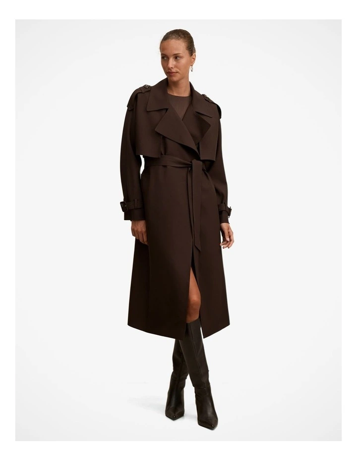 Ivy Belted Trench Coat in Brown image 5