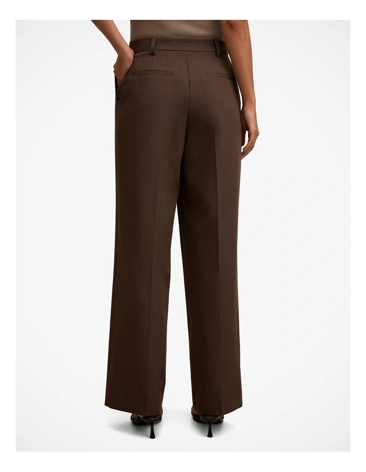 Bree Pinstripe Mid Rise Pant in Brown image 2