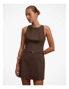 Essie Pinstripe Mini Dress in Brown