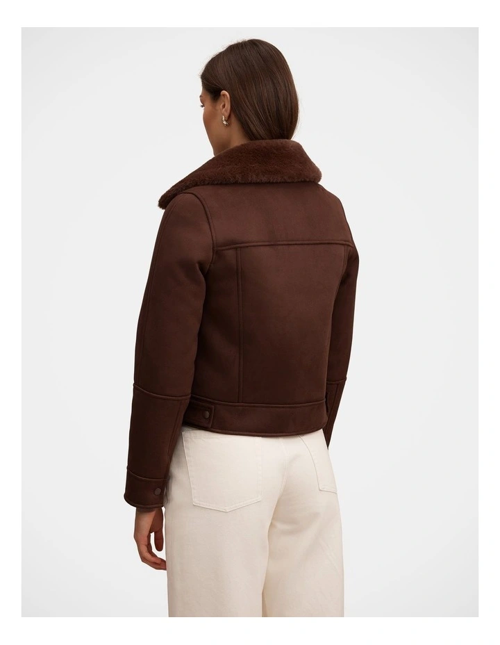 Juniper Aviator Jacket in Chocolate image 2