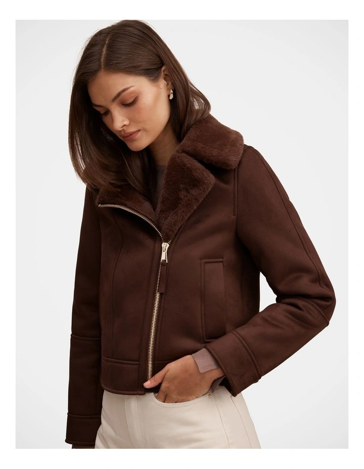 Juniper Aviator Jacket in Chocolate image 4
