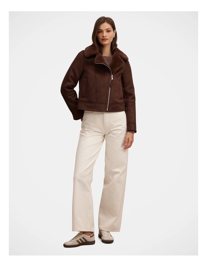 Juniper Aviator Jacket in Chocolate image 5