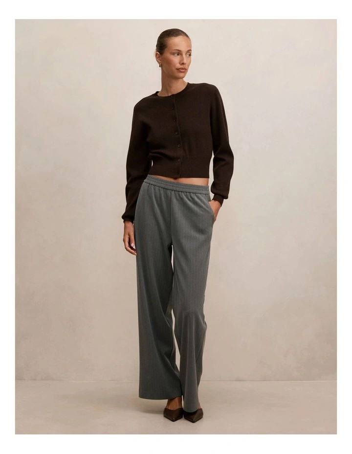 Poppy Cinched Waist Cardigan in Brown image 4
